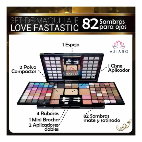 Combo Set Maquillaje 82 Sombras Kit+ 20 Brochas + 2 Esponjas Combo Set Maquillaje 82 Sombras Kit+ 20 Brochas + 2 Esponjas