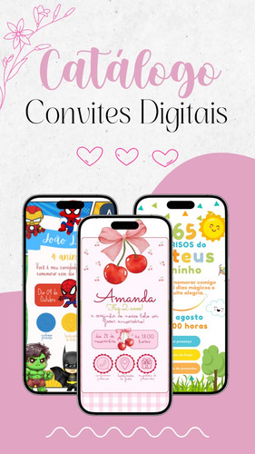 Convite Digital Personalizados Escolha O Seu! Todos Os Temas