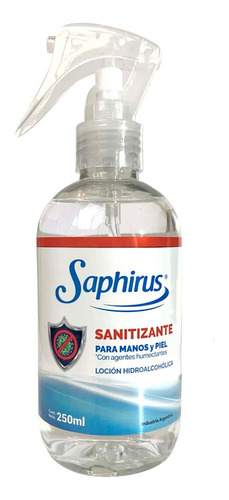 Alcohol Sanitizante  Saphirus 250ml Pack 12 Unidades