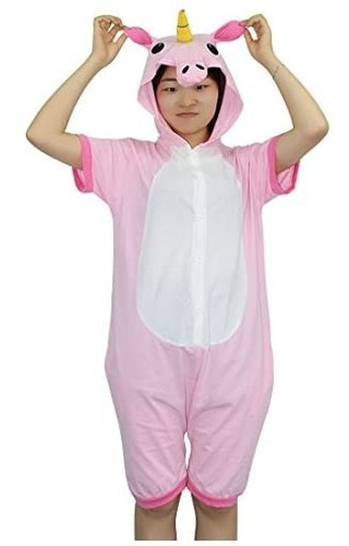 Imagen 2 de 3 de Pijama Unicornio Kigurumi Enterito De Verano Kawaii