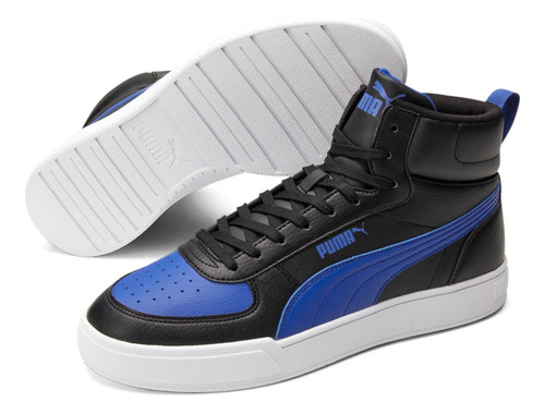 Imagen 4 de 5 de Tenis Puma Caven Mid Hombre Negro/azul Cod.38584306 Original