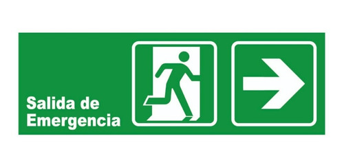 Señaletica Autoadhesiva - Salida De Emergencia Direccional