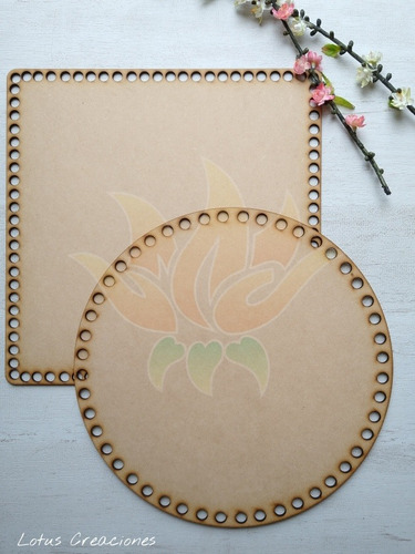 Bases Círculos O Cuadrados 30x30cm Mdf -corte Láser-