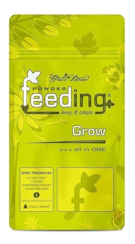 Imagen 1 de 10 de Feeding Grow 125 Gramos Green House Powder Crecimiento Vege