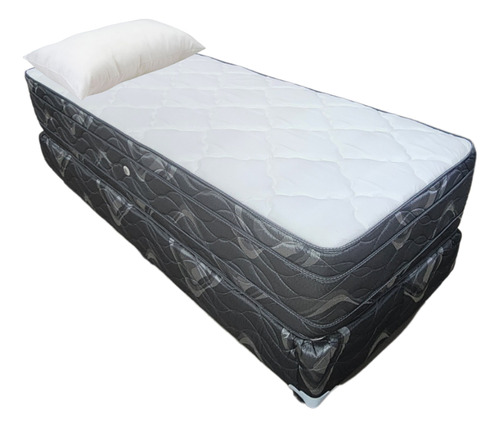 Conjunto Sommier Ayfa Privilege 90x190 1p 1/2 Espuma 130kg Color Negro
