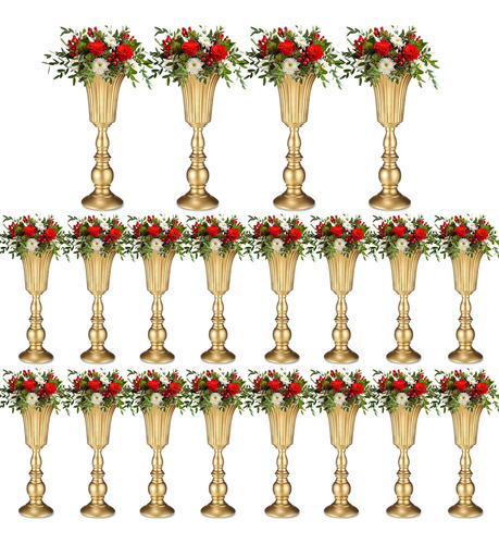 20 Piezas Floreros De Trompeta De Boda Centros De Mesa De Me