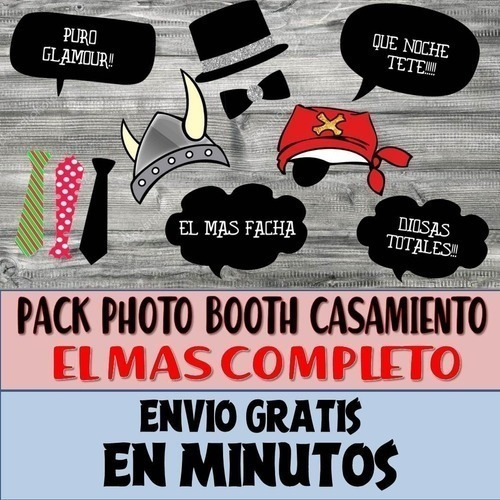 Kit Photo Booth Casamiento Fiesta Carioca Frases Y Props