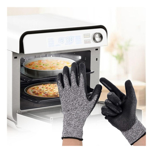 Guantes Para Hornos, Mxgvm-002, 2 Pares, S, Gris/negro, 130m
