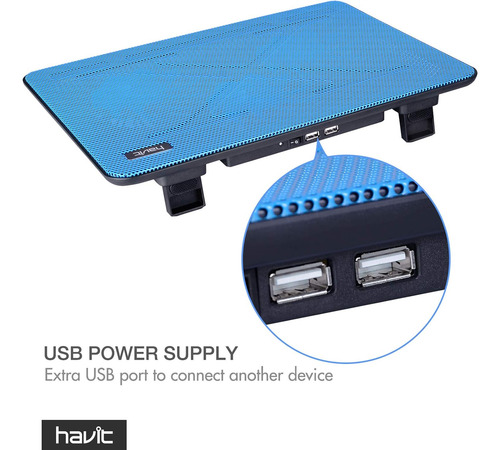 Soporte Para Nevera Portatil Havit, Led Azul, 17 Pulgadas