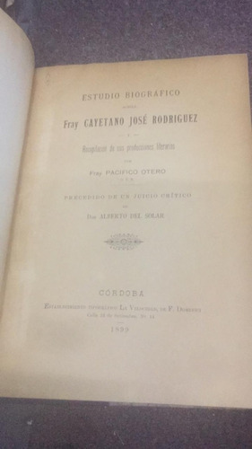 Estudio Biografico Sobre Fray Cayetano Jose Rodriguez, Solar