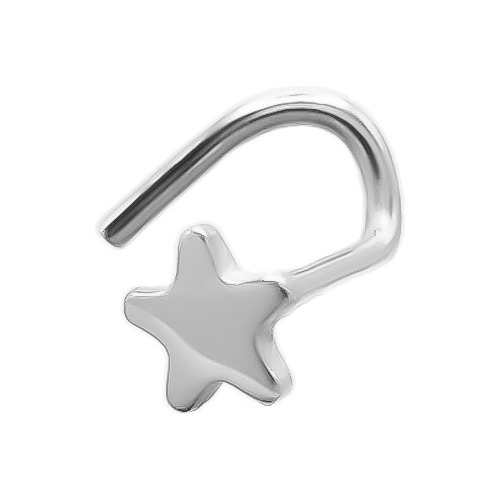 Piercing Aro Nariz Nostril Plata 925 Estrella Grande Copawa 