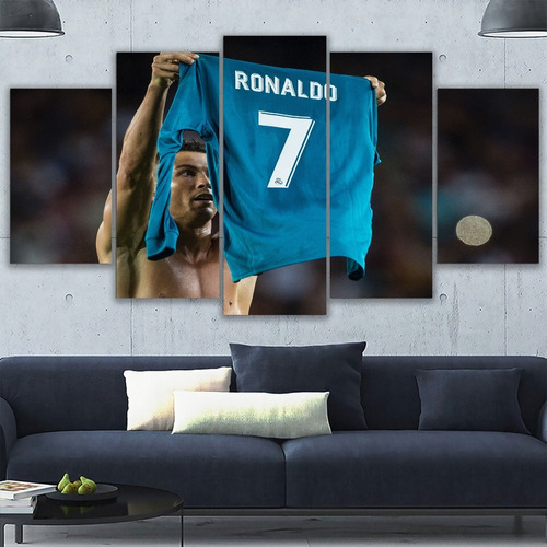 5 Cuadros Decorativos Camiseta Cristiano Artístico 150x84cm 