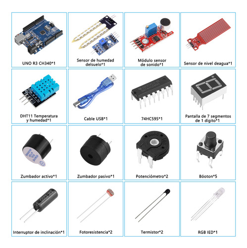 Kit Componentes Electronicos Compatibles Con Arduino Uno