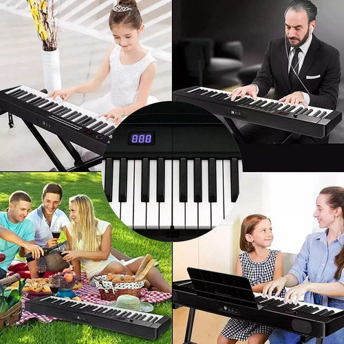 Besser Bluetooth Midi 88 Teclas Teclado Musical Piano Electrónico Negro