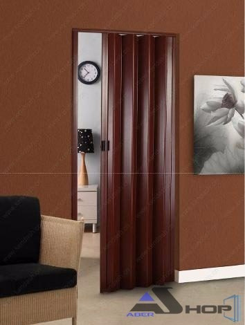 Imagen 2 de 7 de Puerta Plegadiza 80x200 Pvc Reforzada Cedro Abershop