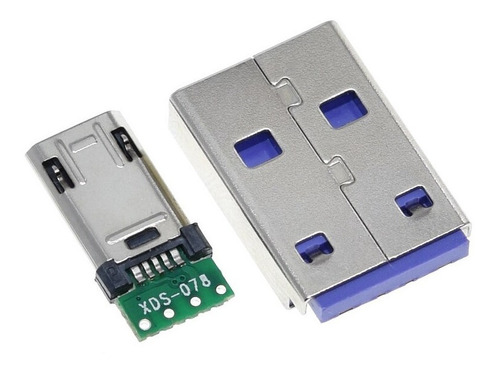 2 Pares Conector Usb Tipo A Hembra + Micro Usb Carga Y Datos