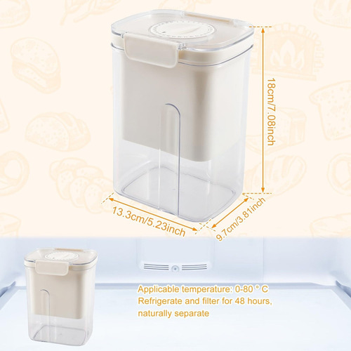 Colador De Yogur Con Tapa, Colador De Yogur Reutilizable