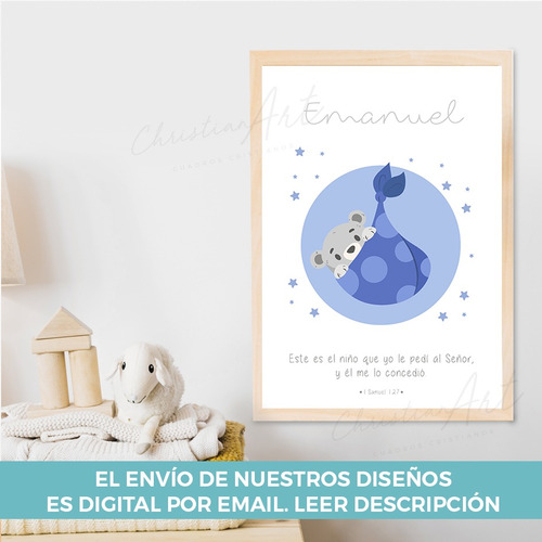 Lámina Imprimible Cuadro Cristiano Personalizado Nursery