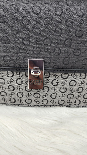 Crossbody Guess Sl986543 Nueva 100 % Original Negro Estampado Níquel Negro