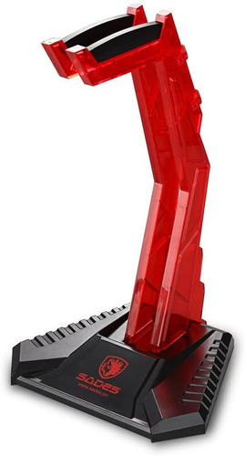Auricular Stand Sades Gaming Acrilico Resistente Rojo
