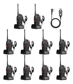 10pz Radios Bf-888h Uhf Walkie Talkie Cable Usb Con Linterna