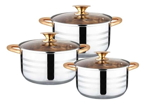 Bateria De Cocina Ollas En Acero Quirurgico Kaisa Villa 6pcs