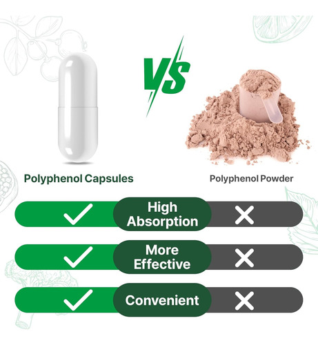 Polifenoles 2250 Mg Antioxidantes Cúrcuma Té Verde Quercetin