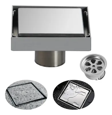 Ralo Oculto Invisível 10x10 Inox Com Válvula Anti Inseto