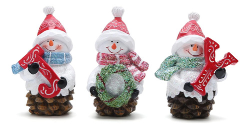 Hodao 3 Pcs Navidad Joy Decoraciones De Muñecas De Nieve Fig