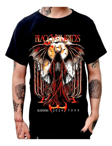 Playera Banda Metal Black Veil Brides Bleeders 2024 Tour