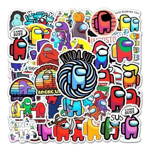 Imagen 4 de 4 de Among Us - Set 50 Stickers / Calcomanias / Pegatinas