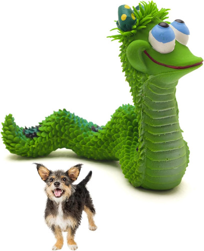 Smiley Snake Sensory Squeaky Rubber Dog Toy Para Perros Pequ