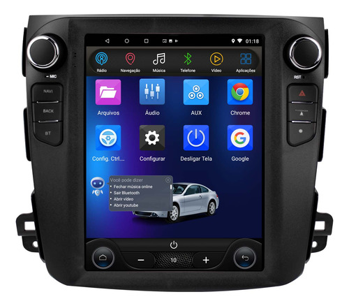 Multimidia Tesla Mitsubishi Outlander Android 14 Carplay Voz
