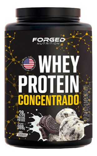 Whey Protein Concentrado 900g Forged Nutrition Sabor Cookies