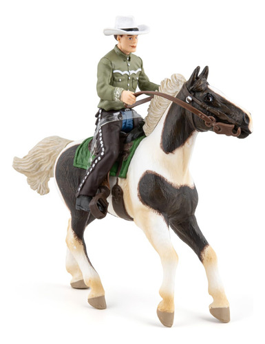 Figura Pintada A Mano Cowboy Y Su Caballo Coleccionable