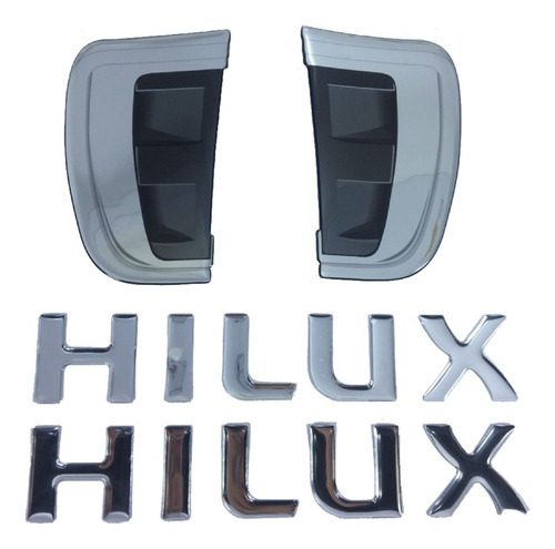 Adesivo Aplique Paralama Toyota Hilux Resinado Emblema Par02