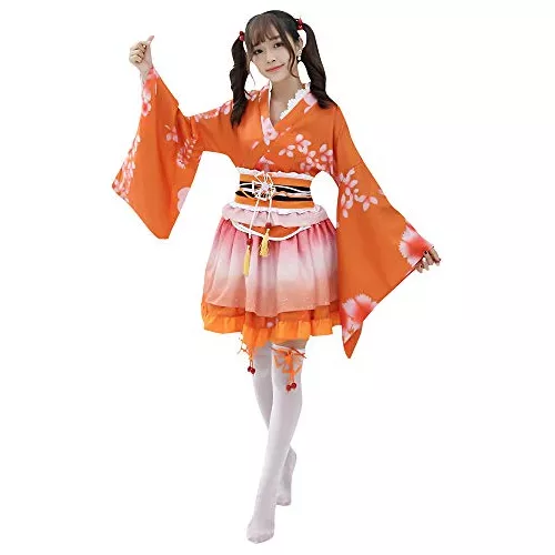 Disfraz de geisha japonesa para niña de lujo, kimono yukata, con cinturón  OBI, vestido de Halloween