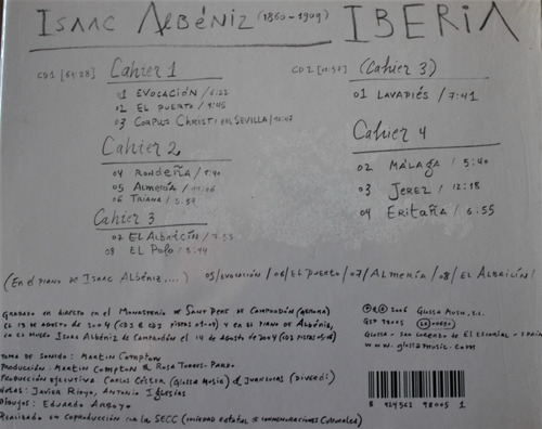 Iberia, De Isaac Albéniz - Rosa Torres Pardo. 2 Cd Nuevos