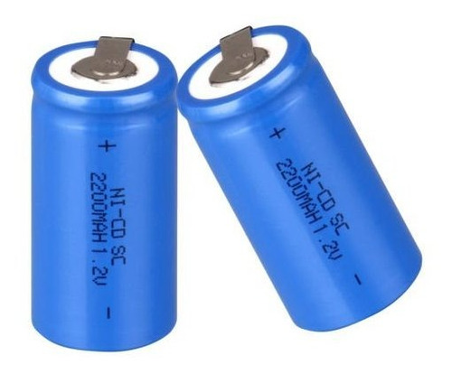 10 Bateria Recarregável Nicd Subc Sc 1.2v 2200mah C/termina