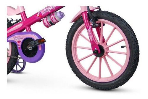 Imagem 4 de 4 de Bicicleta Infantil Aro 16 Com Rodinhas Menina Top Girls Rosa