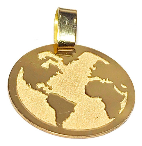 Dije Medalla Mapa Mundo Globo Tierra Oro 18 Quilates Garant.