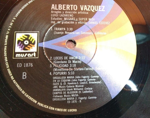 Alberto Vazquez Los Enamorados Lp (Usado)