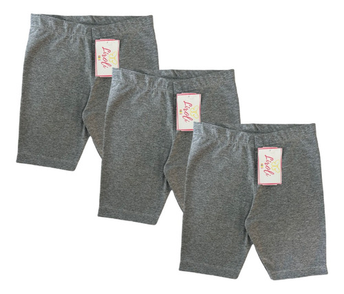 Kit 3 Bermuda Shorts Cotton Infantil Menina Tamanho 1 Ao 3
