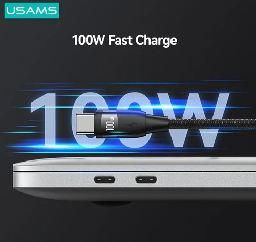 Cable De Datos Carga Usams Pd Usb A / Usb C A Tipo-c 100w