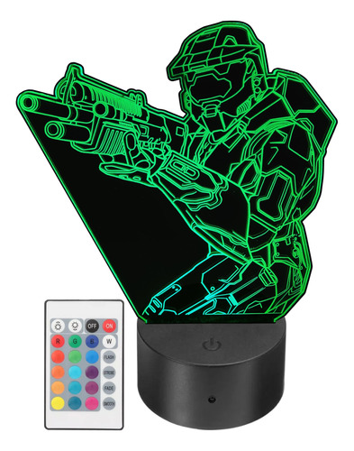 Lámpara Led Master Chief Halo Rgb Personalizada