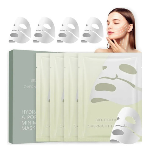 4 Piezas Mascarilla De Colageno, Bio Mascarilla Colageno