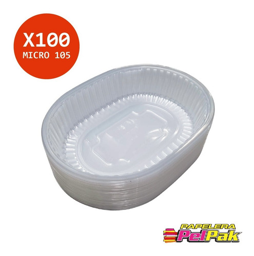 Bandeja Plastica Descartable 105 Delivery Microondas X 100