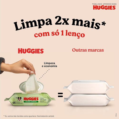 Toalhas Umedecidas Huggies 96 Unidades Embalagem Econômica