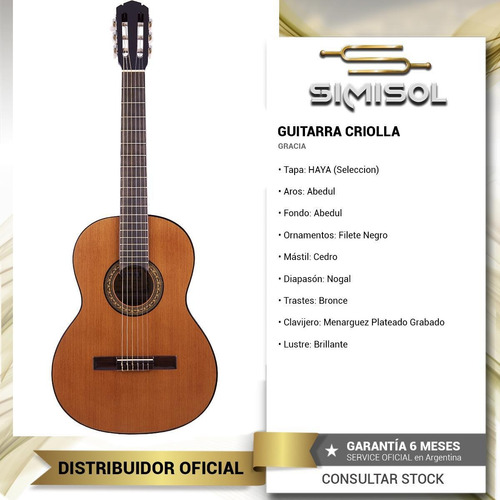 Imagen 2 de 6 de Gracia M3 Guitarra Criolla Clasica De Estudio + Funda
