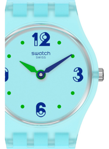 Reloj Swatch #greentouche Ln157 Color de la correa Azul Color del bisel Transparente Color del fondo Transparente